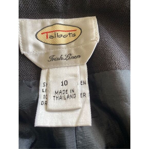 Talbots 100% Irish linen black fully lined pants/side and back pockets/size 10 - Picture 7 of 8